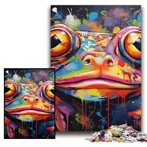 Puzzle für Erwachsene, 1000 Teile, Frosch-Graffiti-Puzzle für Erwachsene, 50x75cm, Eltern, Partner, Freunde – ab 14 Jahren Puzzle für Erwachsene, 1000 Teile, Frosch-Graffiti-Puzzle für Erwachsene, 50x75cm, Eltern, Partner, Freunde – ab 14 Jahren von ZKYUBEK