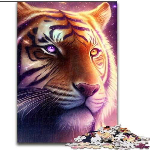 Puzzle für Erwachsene, 1000 Teile, Galactic Tiger, Karton, Puzzlegröße 26x38cm, interaktives Familienspiel, Denksportaufgabe, Lernspielzeug von ZKYUBEK