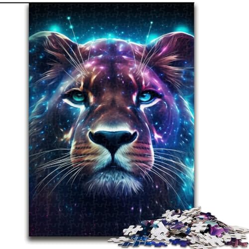 Puzzle für Erwachsene, 1000 Teile, Galaxie-Löwe, Holzpuzzle, Größe 50x75cm, Denksportaufgabe, Spiel für Erwachsene, interaktive Familienaktivität von ZKYUBEK