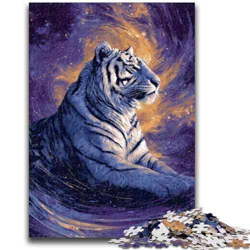 Puzzle für Erwachsene, 1000 Teile, Galaxy Tiger, Familienspiel, Stressabbau, schwierige Herausforderung, EIN Kunstwerk für Kinder ab 14 Jahren, 50x75cm von ZKYUBEK