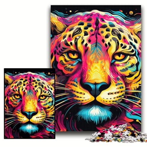 Puzzle für Erwachsene, 1000 Teile, Gelb-Rosa-Leopard, Puzzle für Erwachsene, 50x75cm, Denkspiel für Teenager und Familieninteraktion Puzzle für Erwachsene, 1000 Teile, Gelb-Rosa-Leopard, Puzzle für Erwachsene, 50x75cm, Denkspiel für Teenager und Familieninteraktion von ZKYUBEK