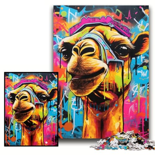Puzzle für Erwachsene, 1000 Teile, Giraffen-Puzzle aus Pappe, 26x38cm, Spaß für den Familienspielabend, dekoratives Kunstwerk zum Selbermachen von ZKYUBEK