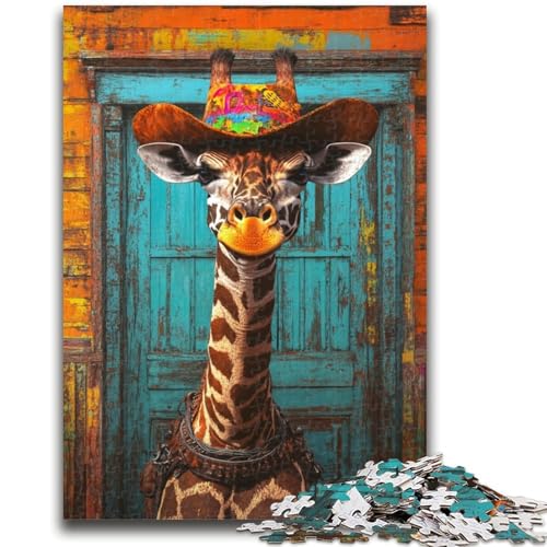 Puzzle für Erwachsene, 1000 Teile, Giraffenkunst, geeignet für Kinder ab 14 Jahren, anspruchsvolles Spiel, tolles Geschenk zum Spielen, 50x75cm von ZKYUBEK