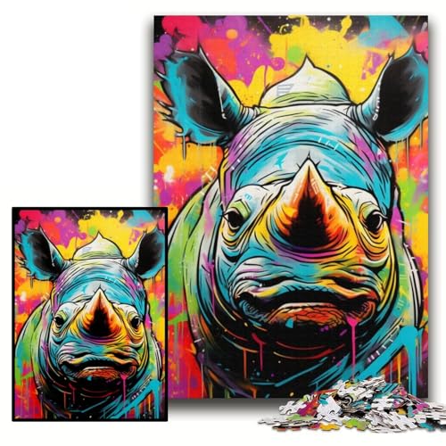 Puzzle für Erwachsene, 1000 Teile, Graffiti-Malerei, Nashorn, anspruchsvolle Puzzles, 26x38cm, Lernspielzeug für Teenager, Heim- und Bürodekoration Puzzle für Erwachsene, 1000 Teile, Graffiti-Malerei, Nashorn, anspruchsvolle Puzzles, 26x38cm, Lernspielzeug für Teenager, Heim- und Bürodekoration von ZKYUBEK