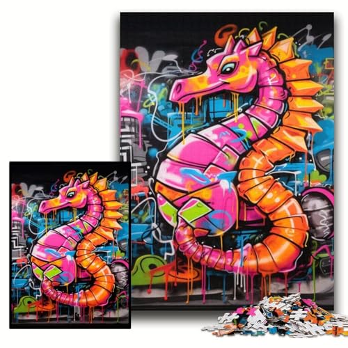 Puzzle für Erwachsene, 1000 Teile, Graffiti-Malerei, Seepferdchen, anspruchsvolle Puzzles, 50x75cm, Lernspielzeug für Teenager, Heim- und Bürodekoration Puzzle für Erwachsene, 1000 Teile, Graffiti-Malerei, Seepferdchen, anspruchsvolle Puzzles, 50x75cm, Lernspielzeug für Teenager, Heim- und Bürodekoration von ZKYUBEK