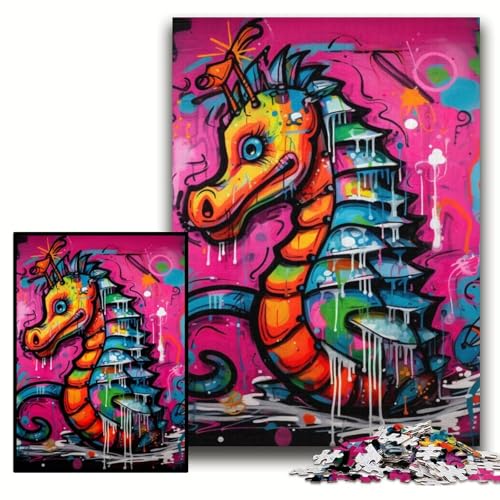 Puzzle für Erwachsene, 1000 Teile, Graffiti-Malerei, Seepferdchen, schwierige Puzzles für Erwachsene, 50x75cm, Spaß für Zuhause, Geburtstagsgeschenk, Reisegeschenk Puzzle für Erwachsene, 1000 Teile, Graffiti-Malerei, Seepferdchen, schwierige Puzzles für Erwachsene, 50x75cm, Spaß für Zuhause, Geburtstagsgeschenk, Reisegeschenk von ZKYUBEK