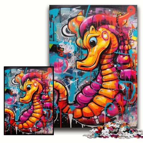 Puzzle für Erwachsene, 1000 Teile, Graffiti-Malerei, Seepferdchen-Puzzles für Erwachsene, 50x75cm, Denkspiel für Teenager und Familieninteraktion Puzzle für Erwachsene, 1000 Teile, Graffiti-Malerei, Seepferdchen-Puzzles für Erwachsene, 50x75cm, Denkspiel für Teenager und Familieninteraktion von ZKYUBEK