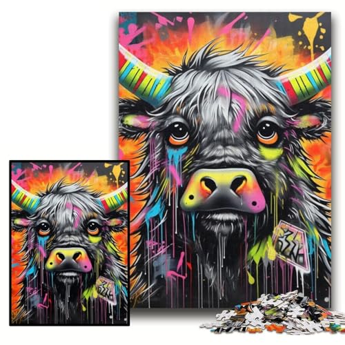 Puzzle für Erwachsene, 1000 Teile, Graffiti-Malerei, Yak-Puzzles für Erwachsene, 26x38cm, Eltern, Partner, Freunde – ab 14 Jahren Puzzle für Erwachsene, 1000 Teile, Graffiti-Malerei, Yak-Puzzles für Erwachsene, 26x38cm, Eltern, Partner, Freunde – ab 14 Jahren von ZKYUBEK