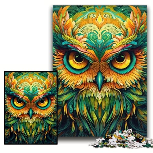 Puzzle für Erwachsene, 1000 Teile, Grüne Eule, Puzzles für Erwachsene, 26x38cm, Denkspiel für Teenager und Familieninteraktion Puzzle für Erwachsene, 1000 Teile, Grüne Eule, Puzzles für Erwachsene, 26x38cm, Denkspiel für Teenager und Familieninteraktion von ZKYUBEK