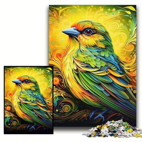 Puzzle für Erwachsene, 1000 Teile, Grüner Spatz, Holzpuzzle, 50x75cm, Eltern, Partner, Freunde – ab 14 Jahren Puzzle für Erwachsene, 1000 Teile, Grüner Spatz, Holzpuzzle, 50x75cm, Eltern, Partner, Freunde – ab 14 Jahren von ZKYUBEK