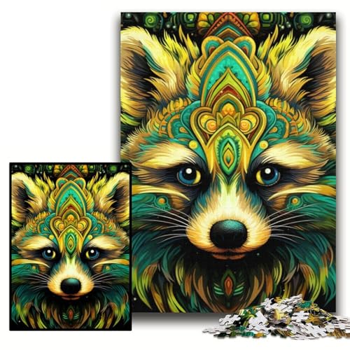 Puzzle für Erwachsene, 1000 Teile, Grüner Waschbär, Unmögliches Puzzle für Erwachsene, 26x38cm, pädagogisches Denkspiel, künstlerische Heim- und Bürodekoration, ab 14 Jahren Puzzle für Erwachsene, 1000 Teile, Grüner Waschbär, Unmögliches Puzzle für Erwachsene, 26x38cm, pädagogisches Denkspiel, künstlerische Heim- und Bürodekoration, ab 14 Jahren von ZKYUBEK