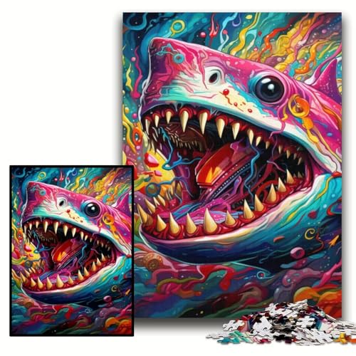 Puzzle für Erwachsene, 1000 Teile, Hai-Holzpuzzle, 50x75cm, Eltern, Partner, Freunde – ab 14 Jahren Puzzle für Erwachsene, 1000 Teile, Hai-Holzpuzzle, 50x75cm, Eltern, Partner, Freunde – ab 14 Jahren von ZKYUBEK