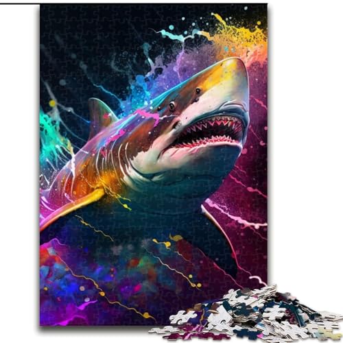 Puzzle für Erwachsene, 1000 Teile, Hai-Puzzle aus Holz für Erwachsene, Größe 50x75cm, Denksportaufgabe, dekoratives DIY-Spiel, interaktives Familienspielzeug Puzzle für Erwachsene, 1000 Teile, Hai-Puzzle aus Holz für Erwachsene, Größe 50x75cm, Denksportaufgabe, dekoratives DIY-Spiel, interaktives Familienspielzeug von ZKYUBEK