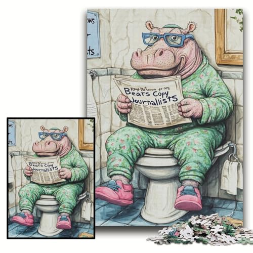 Puzzle für Erwachsene, 1000 Teile, Hippo Go Toilet, Unmögliches Puzzle für Erwachsene, 50x75cm, pädagogisches Denkspiel, künstlerische Heim- und Bürodekoration, ab 14 Jahren Puzzle für Erwachsene, 1000 Teile, Hippo Go Toilet, Unmögliches Puzzle für Erwachsene, 50x75cm, pädagogisches Denkspiel, künstlerische Heim- und Bürodekoration, ab 14 Jahren von ZKYUBEK