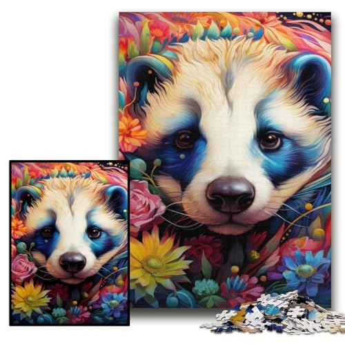 Puzzle für Erwachsene, 1000 Teile, Honigdachs-Blumen, Puzzle für Erwachsene, 50x75cm, Denkspiel für Teenager und Familieninteraktion Puzzle für Erwachsene, 1000 Teile, Honigdachs-Blumen, Puzzle für Erwachsene, 50x75cm, Denkspiel für Teenager und Familieninteraktion von ZKYUBEK