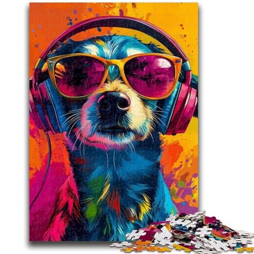 Puzzle für Erwachsene, 1000 Teile, Hund mit Kopfhörern, für Lernspiele, Herausforderungsspielzeug, verbessert das Gedächtnis für 14-Jährige, 26x38cm Puzzle für Erwachsene, 1000 Teile, Hund mit Kopfhörern, für Lernspiele, Herausforderungsspielzeug, verbessert das Gedächtnis für 14-Jährige, 26x38cm von ZKYUBEK