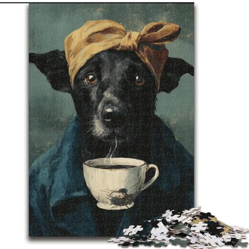 Puzzle für Erwachsene, 1000 Teile, Hund trinkt Kaffee, schwierige Puzzles für Erwachsene für Jugendliche, Lernspiele, Geschenke, 26x38cm Puzzle für Erwachsene, 1000 Teile, Hund trinkt Kaffee, schwierige Puzzles für Erwachsene für Jugendliche, Lernspiele, Geschenke, 26x38cm von ZKYUBEK