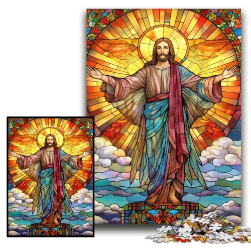 Puzzle für Erwachsene, 1000 Teile, Jesus im Himmel, Holzpuzzle, 50x75cm, Eltern, Partner, Freunde – ab 14 Jahren Puzzle für Erwachsene, 1000 Teile, Jesus im Himmel, Holzpuzzle, 50x75cm, Eltern, Partner, Freunde – ab 14 Jahren von ZKYUBEK