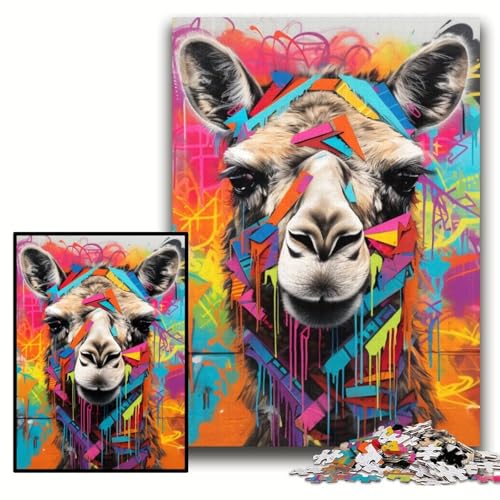 Puzzle für Erwachsene, 1000 Teile, Kamel-Graffiti, Holzpuzzle, 50x75cm, Eltern, Partner, Freunde – ab 14 Jahren Puzzle für Erwachsene, 1000 Teile, Kamel-Graffiti, Holzpuzzle, 50x75cm, Eltern, Partner, Freunde – ab 14 Jahren von ZKYUBEK