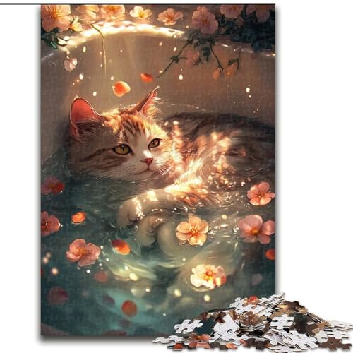 Puzzle für Erwachsene, 1000 Teile, Katze im Pool, schwierige Puzzles für Erwachsene für Jugendliche, Lernspiele, Geschenke, 26x38cm Puzzle für Erwachsene, 1000 Teile, Katze im Pool, schwierige Puzzles für Erwachsene für Jugendliche, Lernspiele, Geschenke, 26x38cm von ZKYUBEK