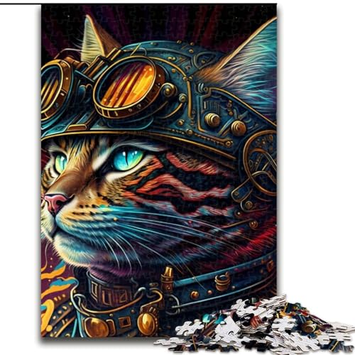 Puzzle für Erwachsene, 1000 Teile, Katze mit Helm, Puzzle für Erwachsene, Größe 50x75cm, anspruchsvolles Denkspiel – entspannendes Spielzeug für Teenager Puzzle für Erwachsene, 1000 Teile, Katze mit Helm, Puzzle für Erwachsene, Größe 50x75cm, anspruchsvolles Denkspiel – entspannendes Spielzeug für Teenager von ZKYUBEK