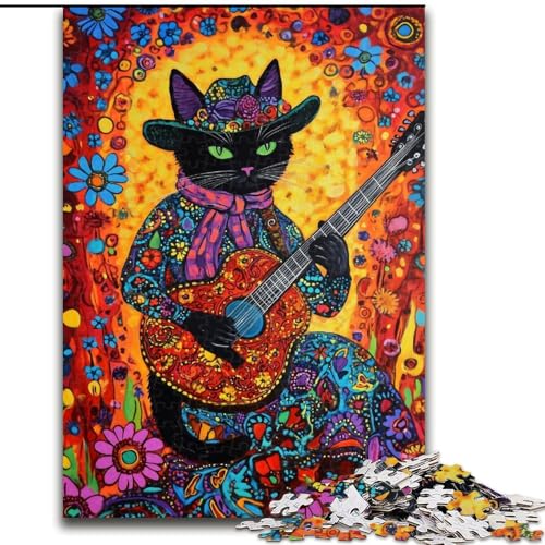 Puzzle für Erwachsene, 1000 Teile, Katze spielt Gitarre zwischen Blumen, Holzpuzzle, 50x75cm, ideal für Verliebte, perfektes Weihnachts-, Neujahrs- oder Valentinstagsgeschenk Puzzle für Erwachsene, 1000 Teile, Katze spielt Gitarre zwischen Blumen, Holzpuzzle, 50x75cm, ideal für Verliebte, perfektes Weihnachts-, Neujahrs- oder Valentinstagsgeschenk von ZKYUBEK