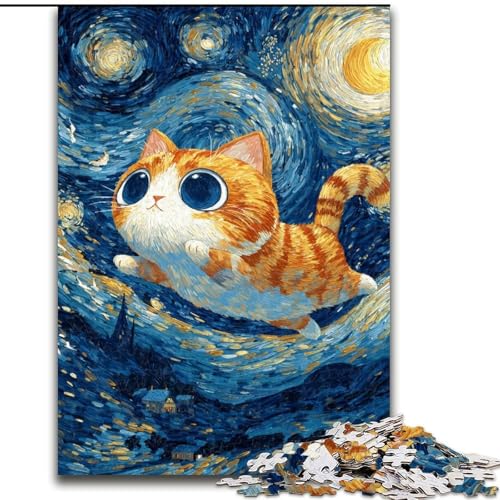 Puzzle für Erwachsene, 1000 Teile, Katze unter dem Nachthimmel, Puzzle für Erwachsene, 50x75cm, ideal für Verliebte, perfektes Weihnachts-, Neujahrs- oder Valentinstagsgeschenk Puzzle für Erwachsene, 1000 Teile, Katze unter dem Nachthimmel, Puzzle für Erwachsene, 50x75cm, ideal für Verliebte, perfektes Weihnachts-, Neujahrs- oder Valentinstagsgeschenk von ZKYUBEK