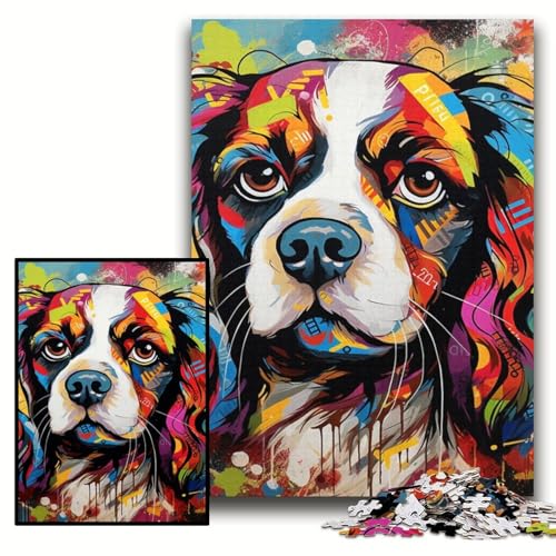 Puzzle für Erwachsene, 1000 Teile, King Charles Spaniel-Graffiti-Puzzle für Erwachsene, 50x75cm, Eltern, Partner, Freunde – ab 14 Jahren Puzzle für Erwachsene, 1000 Teile, King Charles Spaniel-Graffiti-Puzzle für Erwachsene, 50x75cm, Eltern, Partner, Freunde – ab 14 Jahren von ZKYUBEK