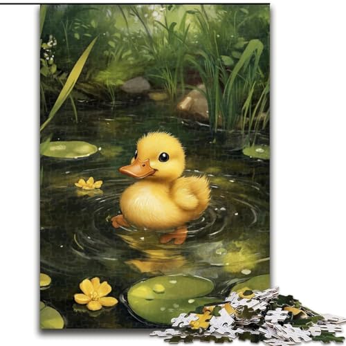 Puzzle für Erwachsene, 1000 Teile, Kleine Ente im Lotusblatt, 50x75cm, Denkspiel für Teenager und Familieninteraktion von ZKYUBEK