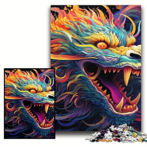 Puzzle für Erwachsene, 1000 Teile, Kunst, chinesischer Drache, Puzzle für Erwachsene, 50x75cm, Denksportaufgabe und Heimdekoration Puzzle für Erwachsene, 1000 Teile, Kunst, chinesischer Drache, Puzzle für Erwachsene, 50x75cm, Denksportaufgabe und Heimdekoration von ZKYUBEK