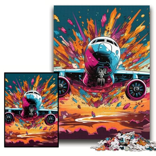 Puzzle für Erwachsene, 1000 Teile, Kunst-Flugzeug-Puzzles für Erwachsene, 26x38cm, Denkspiel für Teenager und Familieninteraktion Puzzle für Erwachsene, 1000 Teile, Kunst-Flugzeug-Puzzles für Erwachsene, 26x38cm, Denkspiel für Teenager und Familieninteraktion von ZKYUBEK