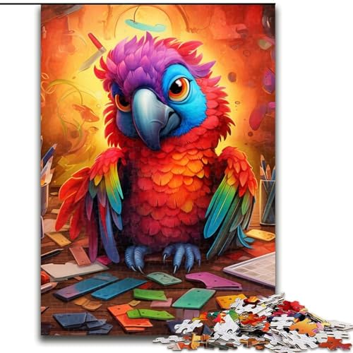Puzzle für Erwachsene, 1000 Teile, Kunst-Papagei-Puzzle für Erwachsene, Größe 26x38cm, entspannende Unterhaltung, Heimdekoration von ZKYUBEK