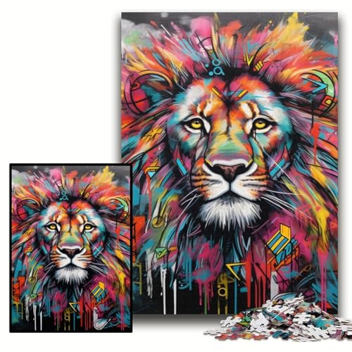 Puzzle für Erwachsene, 1000 Teile, Löwe, Holzpuzzle, 50x75cm, Eltern, Partner, Freunde – ab 14 Jahren Puzzle für Erwachsene, 1000 Teile, Löwe, Holzpuzzle, 50x75cm, Eltern, Partner, Freunde – ab 14 Jahren von ZKYUBEK