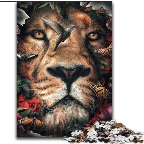 Puzzle für Erwachsene, 1000 Teile, Löwen-Puzzle, Größe 50x75cm, Weihnachten, Halloween, Ostern, Neujahr von ZKYUBEK