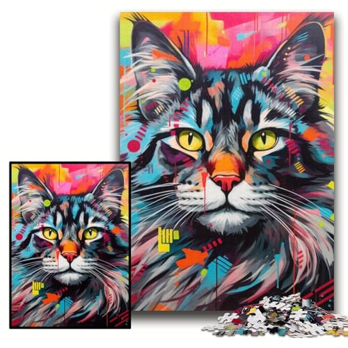 Puzzle für Erwachsene, 1000 Teile, Maine-Coon-Puzzle für Erwachsene, 26x38cm, Eltern, Partner, Freunde – ab 14 Jahren Puzzle für Erwachsene, 1000 Teile, Maine-Coon-Puzzle für Erwachsene, 26x38cm, Eltern, Partner, Freunde – ab 14 Jahren von ZKYUBEK