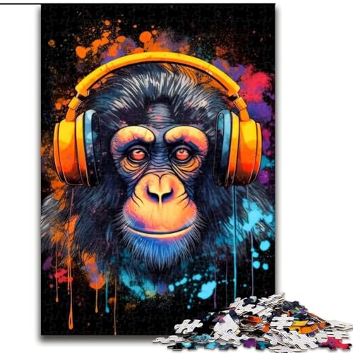 Puzzle für Erwachsene, 1000 Teile, Monkey DJ Music, Kartonpuzzle, Größe 26x38cm, anspruchsvolles Denkspiel – entspannendes Spielzeug für Teenager von ZKYUBEK