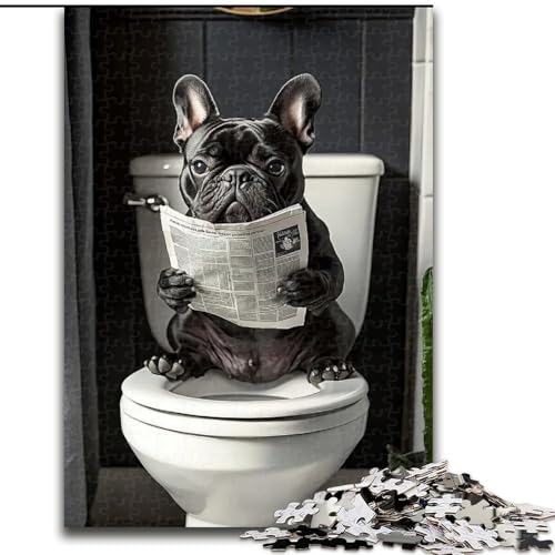 Puzzle für Erwachsene, 1000 Teile, Mops sitzt auf der Toilette, schwierige Puzzles für Erwachsene für Jugendliche, Lernspiele, Geschenke, 50x75cm Puzzle für Erwachsene, 1000 Teile, Mops sitzt auf der Toilette, schwierige Puzzles für Erwachsene für Jugendliche, Lernspiele, Geschenke, 50x75cm von ZKYUBEK