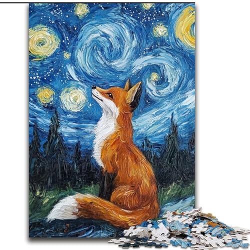 Puzzle für Erwachsene, 1000 Teile, Nachthimmel-Fuchs, 50x75cm, Denkspiel für Teenager und Familieninteraktion von ZKYUBEK