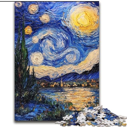 Puzzle für Erwachsene, 1000 Teile, Nachthimmel-Schloss, 50x75cm, Denkspiel für Teenager und Familieninteraktion von ZKYUBEK