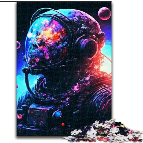 Puzzle für Erwachsene, 1000 Teile, Neon-Astronaut. Holzpuzzle, Größe 50x75cm. Anspruchsvolles Denkspiel – Entspannendes Spielzeug für Teenager von ZKYUBEK