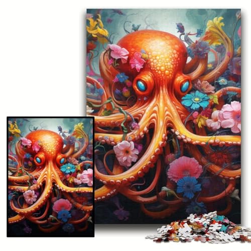 Puzzle für Erwachsene, 1000 Teile, Oktopus-Puzzle für Erwachsene, 50x75cm, Denksportaufgabe und Heimdekoration Puzzle für Erwachsene, 1000 Teile, Oktopus-Puzzle für Erwachsene, 50x75cm, Denksportaufgabe und Heimdekoration von ZKYUBEK