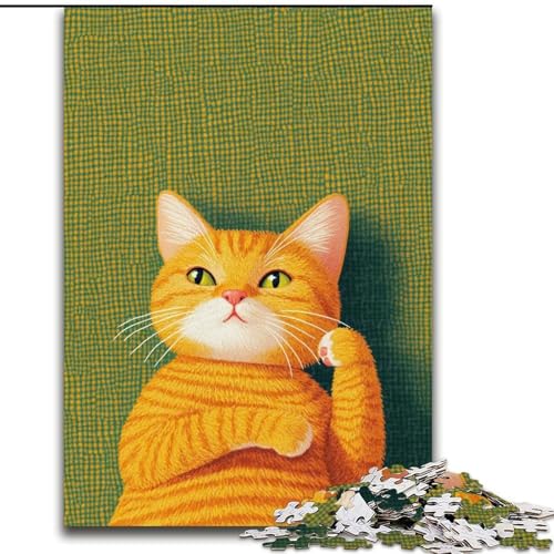 Puzzle für Erwachsene, 1000 Teile, Orangefarbene Katze, 26x38cm, Denkspiel für Teenager und Familieninteraktion von ZKYUBEK
