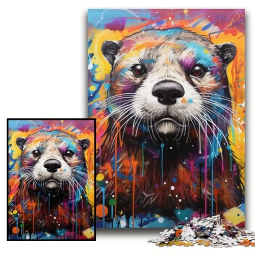 Puzzle für Erwachsene, 1000 Teile, Otter-Graffiti, Unmögliches Puzzle für Erwachsene, 26x38cm, pädagogisches Denkspiel, künstlerische Heim- und Bürodekoration, ab 14 Jahren Puzzle für Erwachsene, 1000 Teile, Otter-Graffiti, Unmögliches Puzzle für Erwachsene, 26x38cm, pädagogisches Denkspiel, künstlerische Heim- und Bürodekoration, ab 14 Jahren von ZKYUBEK