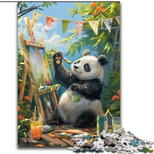 Puzzle für Erwachsene, 1000 Teile, Panda-Maler-Puzzle für Erwachsene, 50x75cm, ideal für Verliebte, perfektes Weihnachts-, Neujahrs- oder Valentinstagsgeschenk von ZKYUBEK