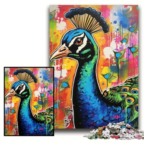 Puzzle für Erwachsene, 1000 Teile, Pfauen-Graffiti-Malerei, anspruchsvolle Puzzles, 26x38cm, Lernspielzeug für Teenager, Heim- und Bürodekoration Puzzle für Erwachsene, 1000 Teile, Pfauen-Graffiti-Malerei, anspruchsvolle Puzzles, 26x38cm, Lernspielzeug für Teenager, Heim- und Bürodekoration von ZKYUBEK