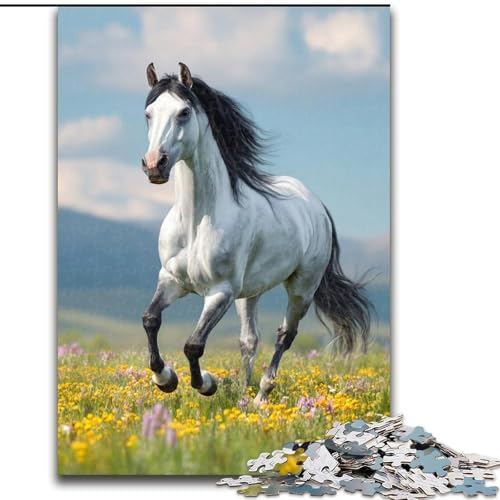 Puzzle für Erwachsene, 1000 Teile, Pferd unter Blumen, schwierige Puzzles für Erwachsene für Jugendliche, Lernspiele, Geschenke, 26x38cm Puzzle für Erwachsene, 1000 Teile, Pferd unter Blumen, schwierige Puzzles für Erwachsene für Jugendliche, Lernspiele, Geschenke, 26x38cm von ZKYUBEK