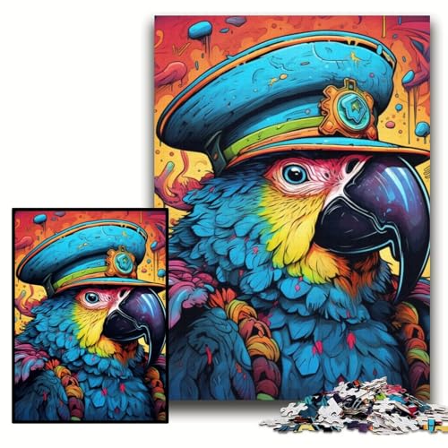 Puzzle für Erwachsene, 1000 Teile, Piratenpapagei, Puzzle für Erwachsene, 50x75cm, pädagogisches Denkspiel, künstlerische Heim- und Bürodekoration, ab 14 Jahren von ZKYUBEK