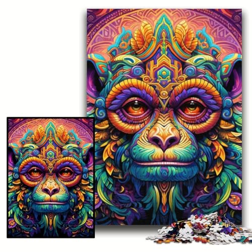 Puzzle für Erwachsene, 1000 Teile, Psychedelic Monkey Puzzles für Erwachsene, 50x75cm, Denkspiel für Teenager und Familieninteraktion Puzzle für Erwachsene, 1000 Teile, Psychedelic Monkey Puzzles für Erwachsene, 50x75cm, Denkspiel für Teenager und Familieninteraktion von ZKYUBEK