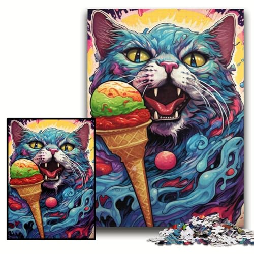 Puzzle für Erwachsene, 1000 Teile, Psychedelische Katze, Schwierige Puzzles für Erwachsene, 50x75cm, Spaß für Zuhause, Geburtstagsgeschenk, Reisegeschenk Puzzle für Erwachsene, 1000 Teile, Psychedelische Katze, Schwierige Puzzles für Erwachsene, 50x75cm, Spaß für Zuhause, Geburtstagsgeschenk, Reisegeschenk von ZKYUBEK