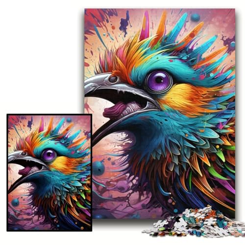 Puzzle für Erwachsene, 1000 Teile, Psychedelischer Vogel, Papppuzzle, 26x38cm, Eltern, Partner, Freunde – ab 14 Jahren Puzzle für Erwachsene, 1000 Teile, Psychedelischer Vogel, Papppuzzle, 26x38cm, Eltern, Partner, Freunde – ab 14 Jahren von ZKYUBEK